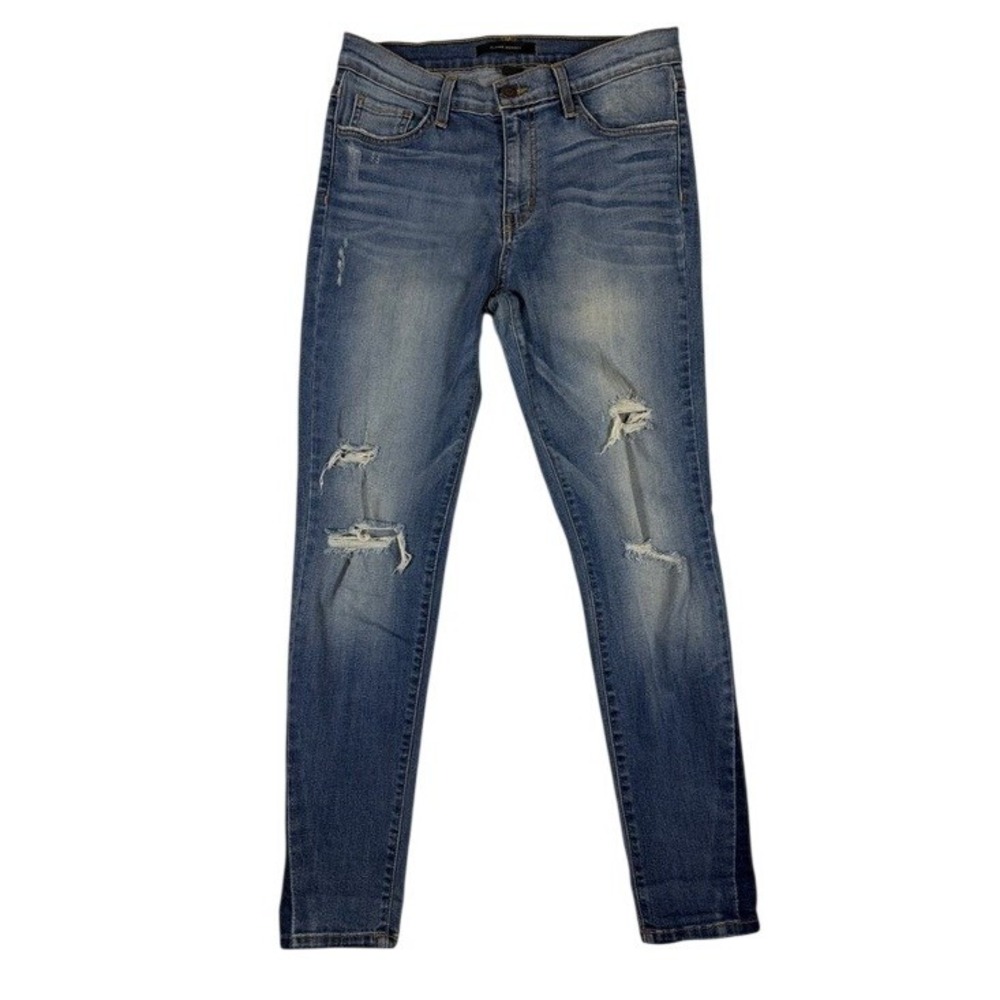Flying Monkey Womens Mid Rise Ankle Skinny Jeans Distressed Medium Wash Y1174A